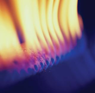 close up of gas flame